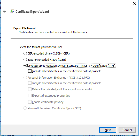 export-certificate